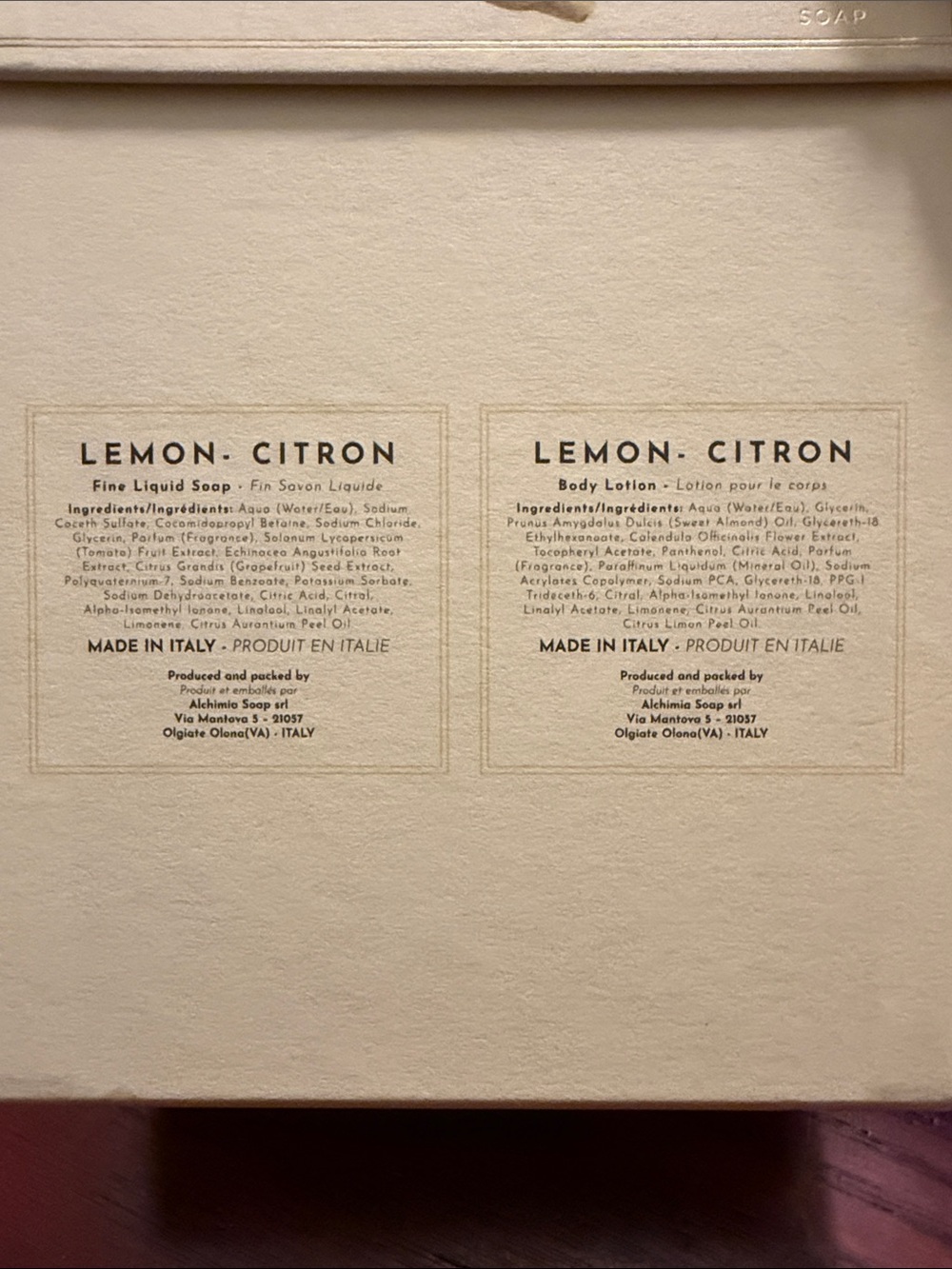 ✴️New✴️ Alchimia Lemon Body Lotion & Liquid Soap Set - Picture 2 of 2